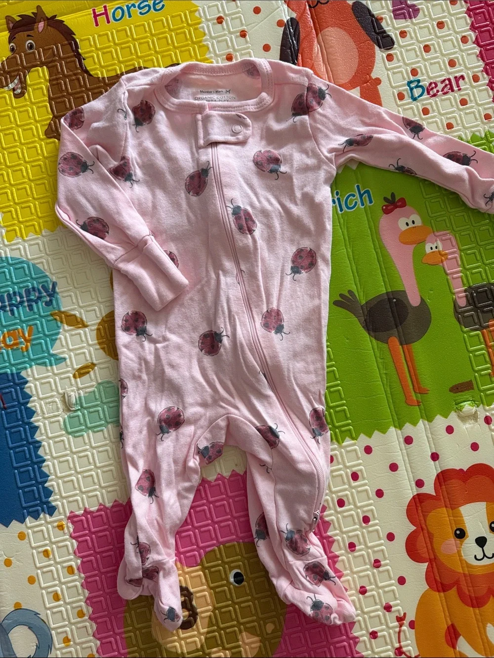 Organic Cotton Baby Girls Pink Floral & Mauve One-Piece Sleepers - 3-Pack